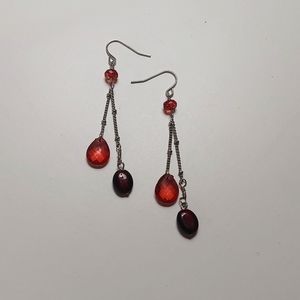 Maroon Dangly Earrings